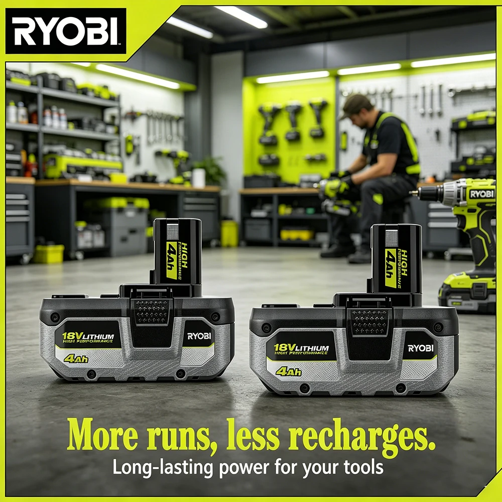 

Feel the Freedom of Non-Stop DIY. RYOBI ONE+ 18V 4.0Ah 6.0Ah Genuine Battery – Enhanced Li-ion Keeps Your Creativity Flowing.