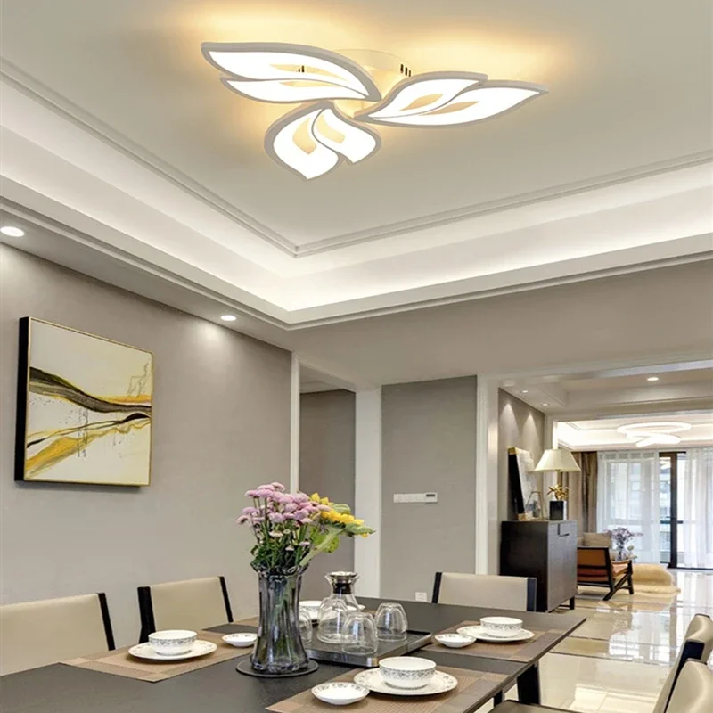 Imagem -03 - Nordic Maple Leaf Acrílico Lâmpada de Teto Led Iluminação Interior Lustre Criativo Minimalista Quarto Jantar Cozinha Moderno 2023