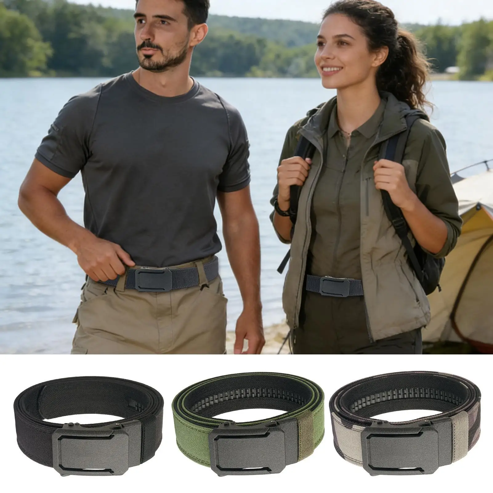 

Heavy-Duty Nylon Belt Thickened Outdoor Gear Belt for Men, Hiking Golf Camping, Durable Waistband for Training & Adventure