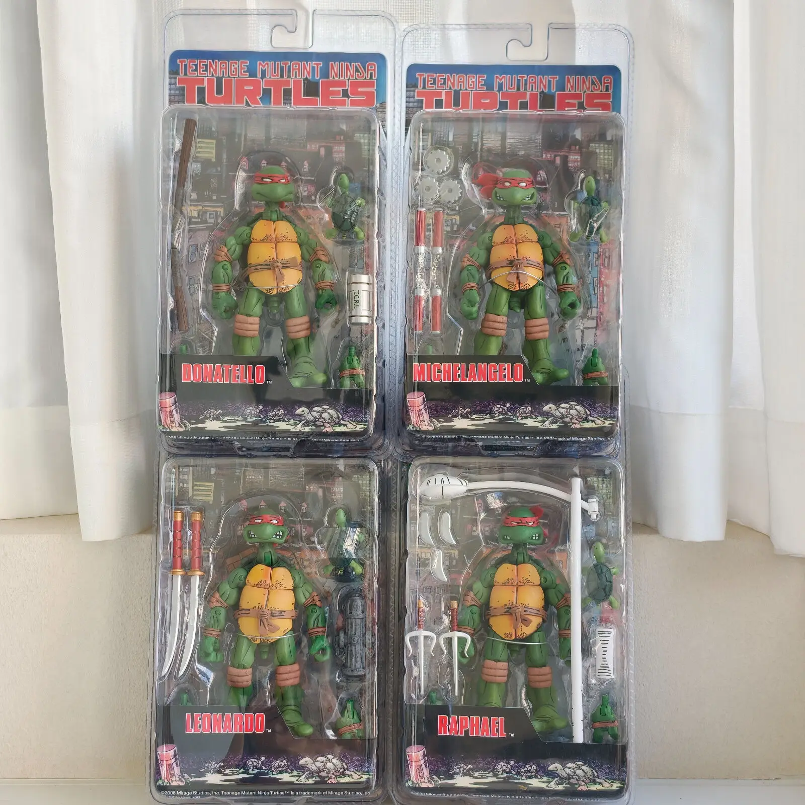 NECA 4th Genera  2008 Anime Figure Teenage Mutant Ninja Street Light Turtles 14CM Model Doll For Gift Birthday Collection