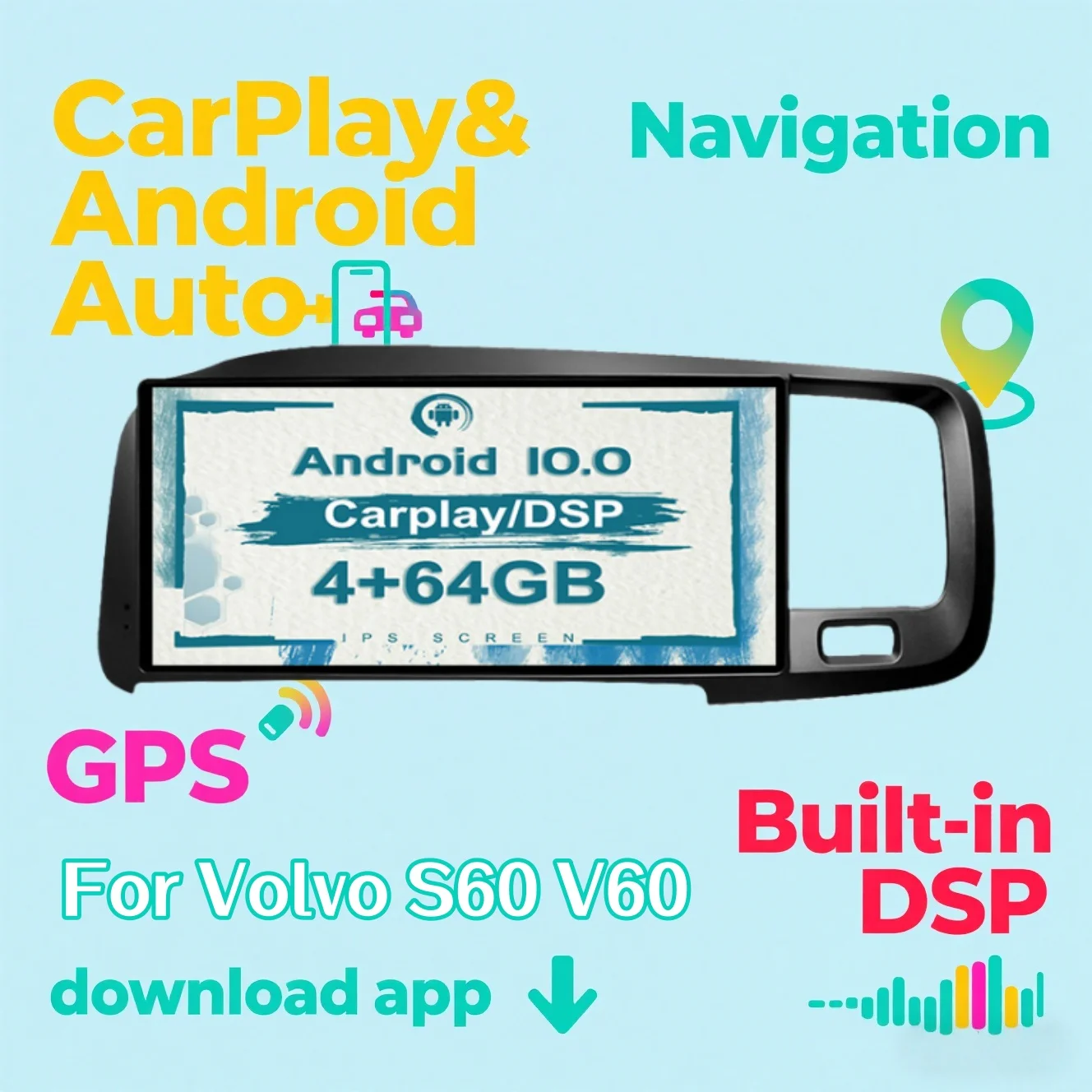 

Head Unit 8.8inch For Volvo S60 V60 2011-2020 Android Qled Screen Navigation GPS Carplay Audio Car Radio Multimedia Video Player