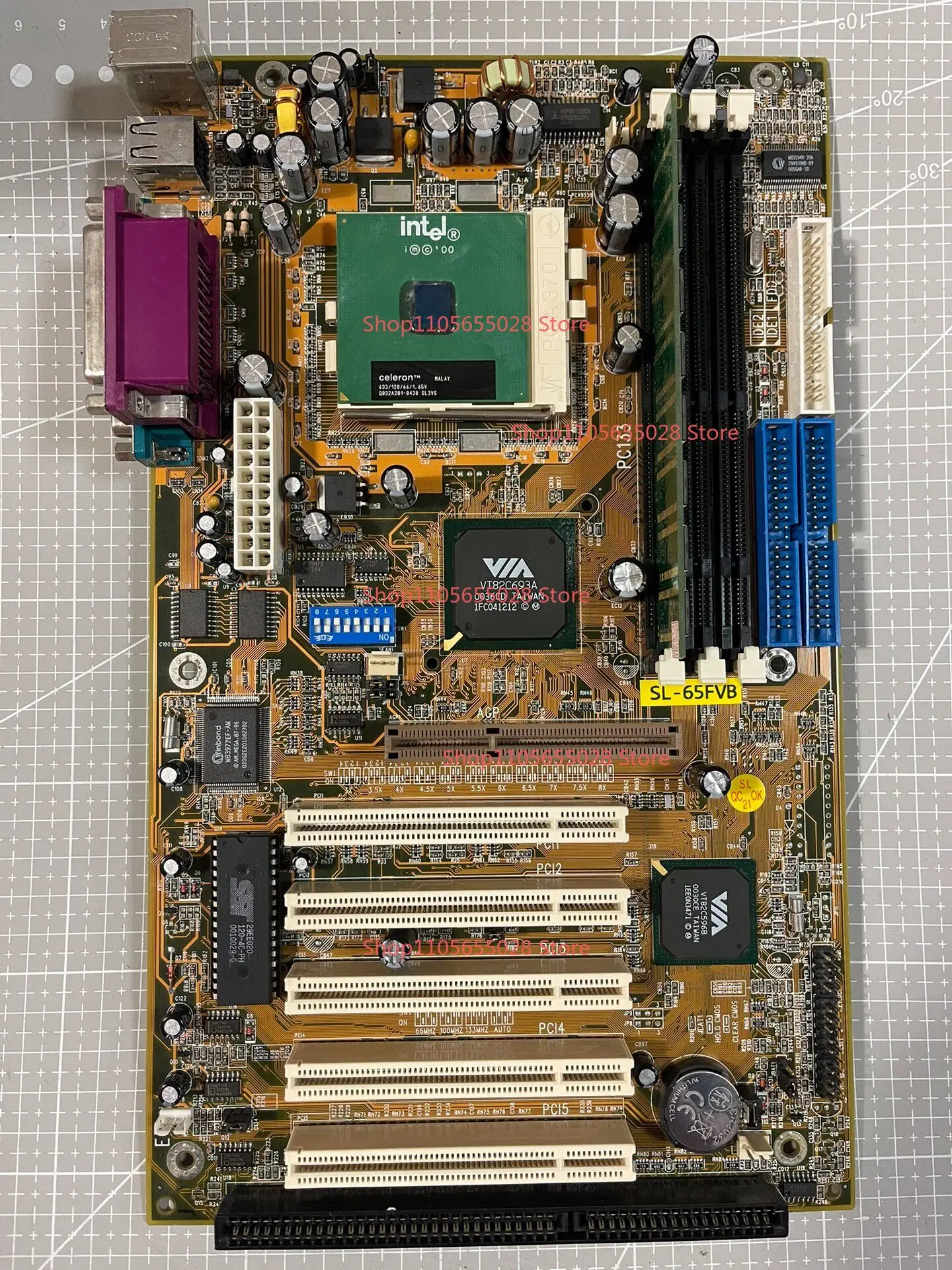 For Soltek SL-65FVB Antique Computer Main Board Support Intel Socket370 Series Pitting
