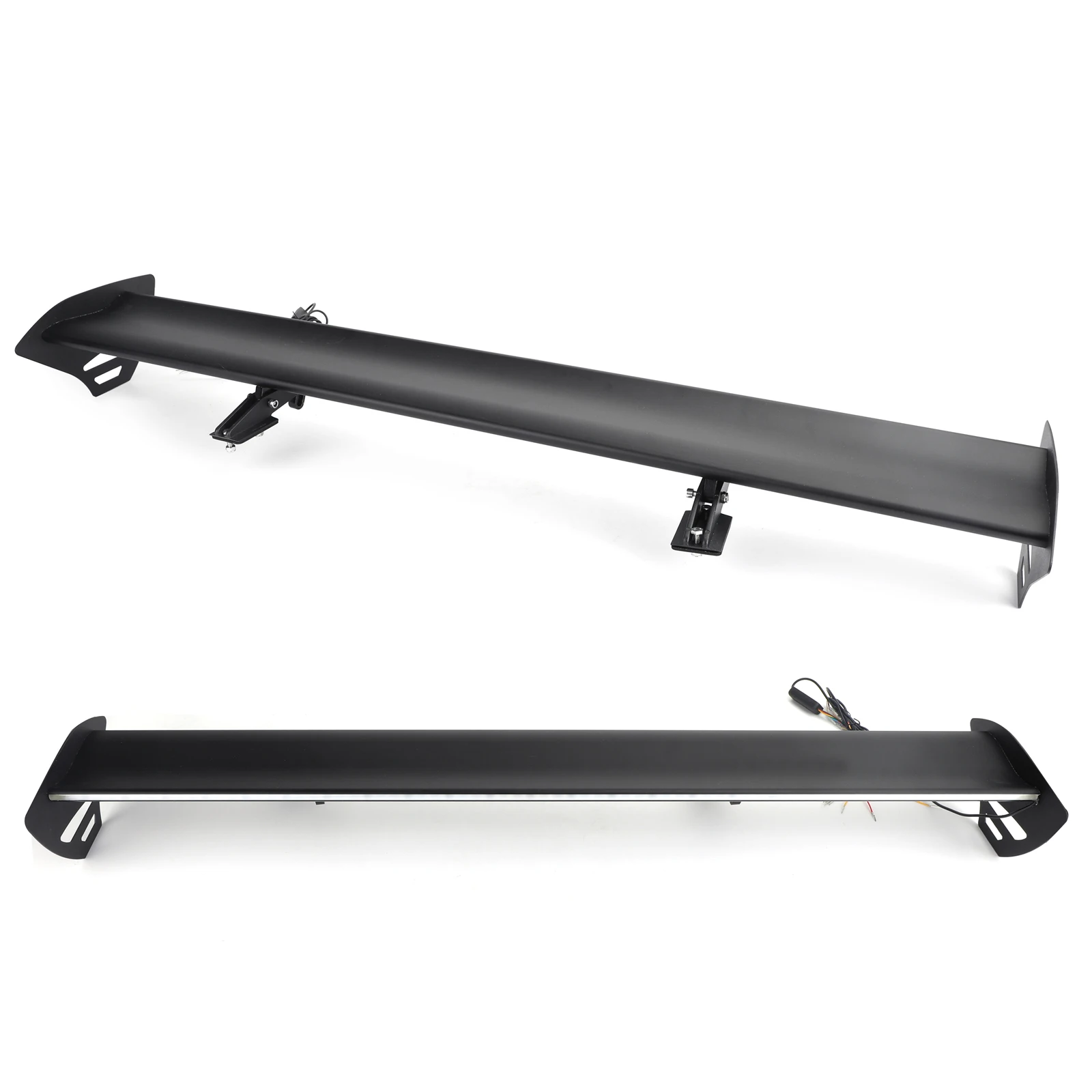 Universal Hatch Adjustable Aluminum Rear Trunk Wing Racing Spoiler With LED Light