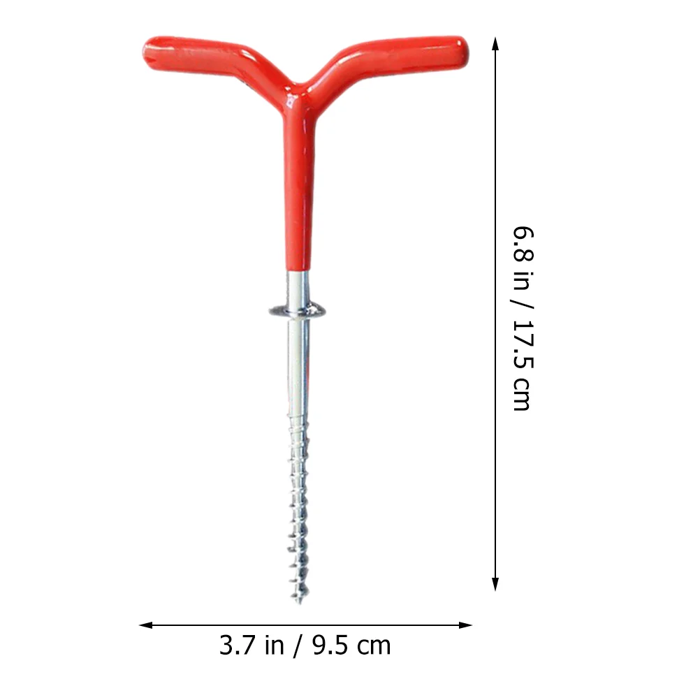 固定釘付き日よけロープ、キャンプ用ネジ、アイスドリル、アウトドアステークス、フィッシングテントアクセサリー、冬、2個