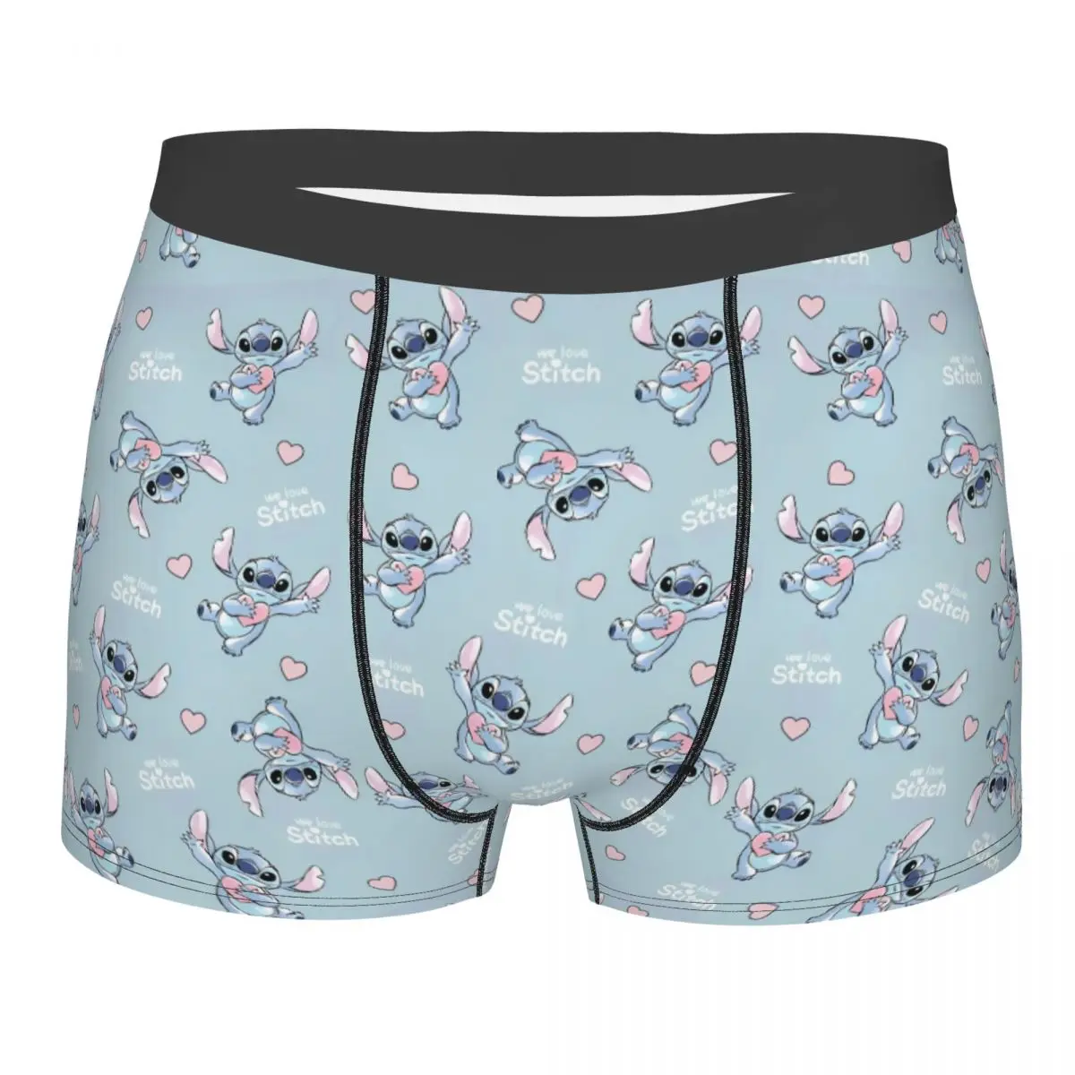 Custom Cute Stitch Heart Love Men boxer Shorts biancheria intima confortevole stampa di cartoni animati mutande divertenti