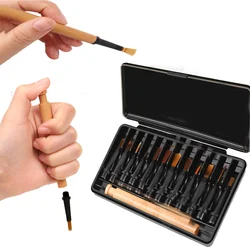1 set manicure vervangende pennenset Eenvoudige druk om 12 opzetborstels te vervangen Nylon haartekenpen Fototherapie nagelborstelgereedschap