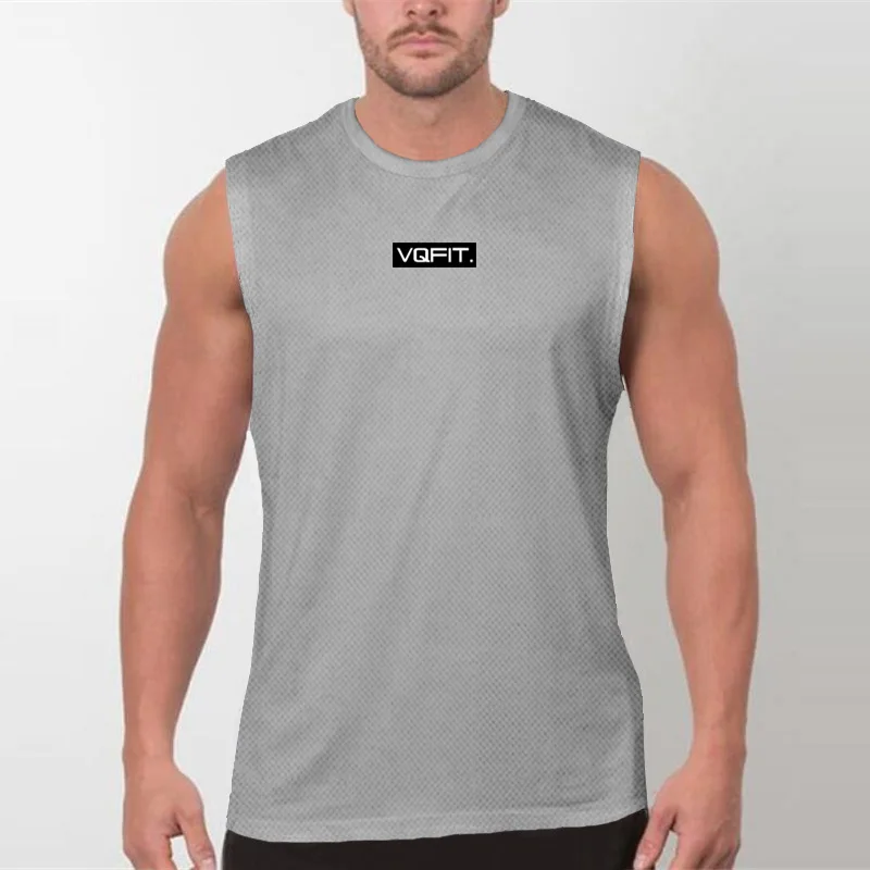 Men's Geometric Graphic Running Vests Quick Dry Mesh Sleeveless Shirt Big Letter Print Athletic Top for Gym Workout Fitness Tee