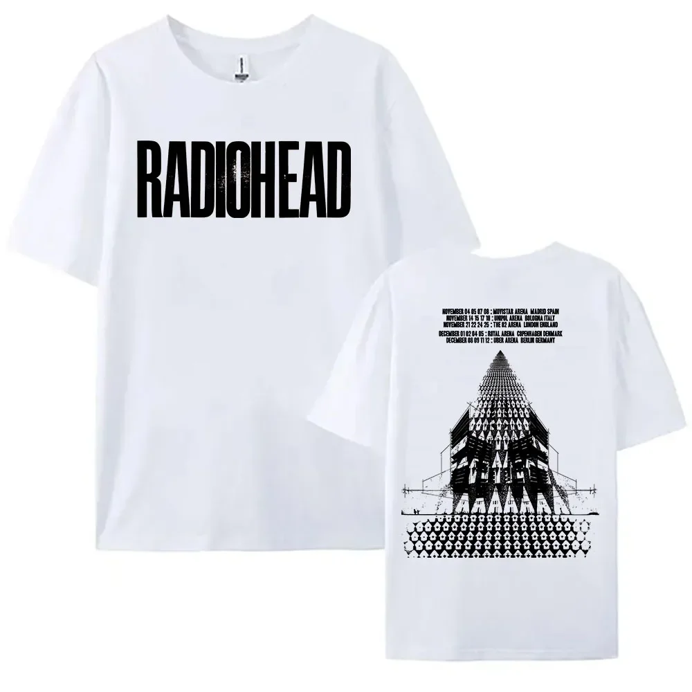 

Rock Band Radiohead Tour 2025 Tshirts Cotton Fashion Short Sleeve Female T-shirt Casual O-neck Unisex Streetwear Printing Tees