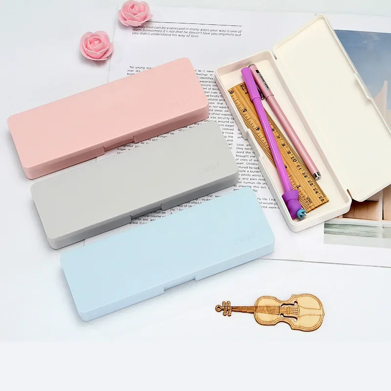 Transparent Plastic Pencil Box For Students Without Printing Simple Low Carbon Environmental Protection Pencil Case