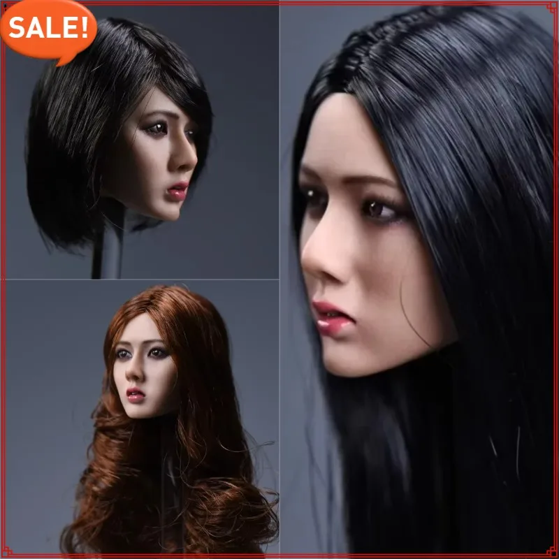 

1/6 Scale Asia Girl Female Head Sculpt Soldier Head Carving Model for 12'' Action Figures PH Suntan JIAOU Wheat Skin Toys