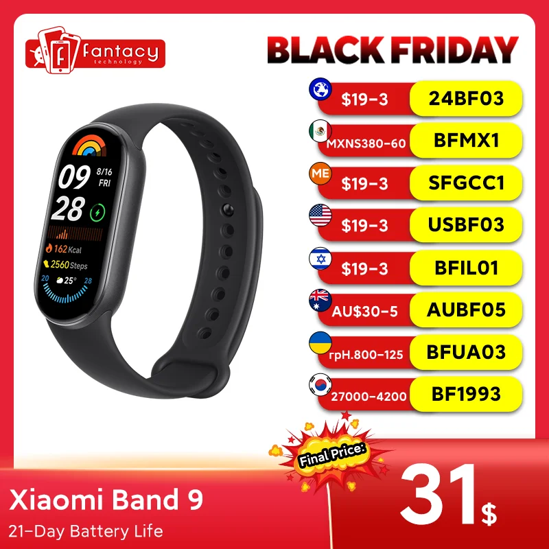 Global Version Xiaomi Smart Band 9 150+ Sports Modes 1.62