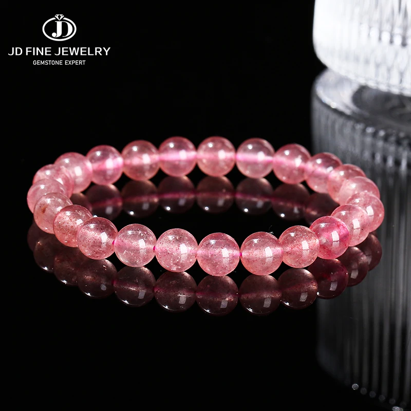 JD-Bracelet en perles de cristal de quartz pour femme, breloque naturelle, bijoux brésiliens Harvey, supporter fier l'âme, guérison Reiki, cadeau de yoga, 5A