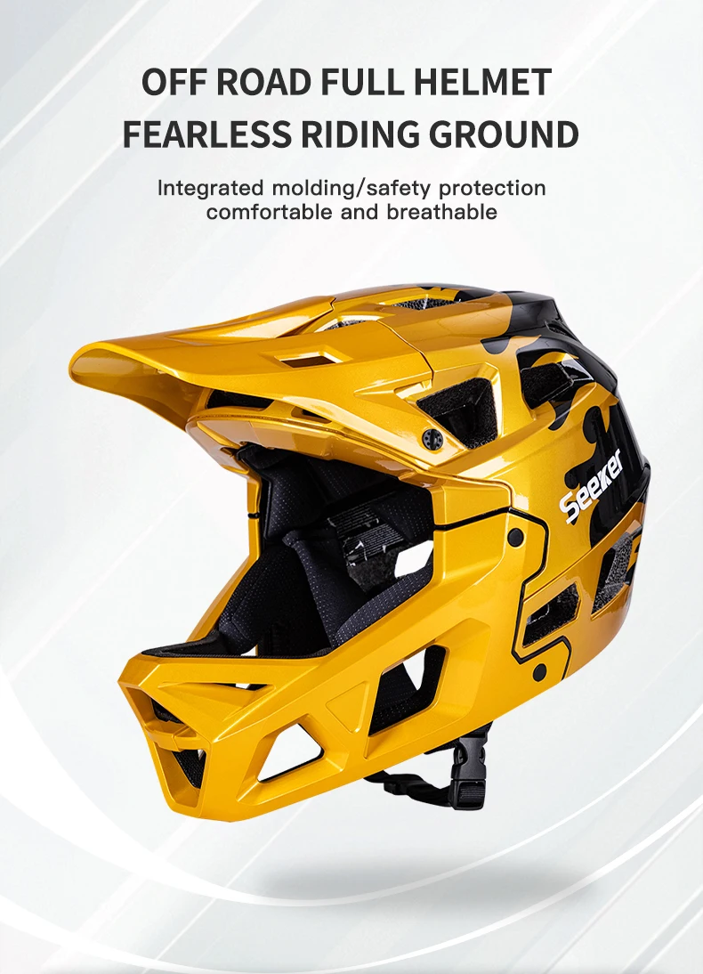 SEEKER Fahrradhelm, Renn-, Downhill-, Mountainbike- und Straßenhelm, einteiliger, vollständig abdeckender Offroad-Integralhelm – Detail 1