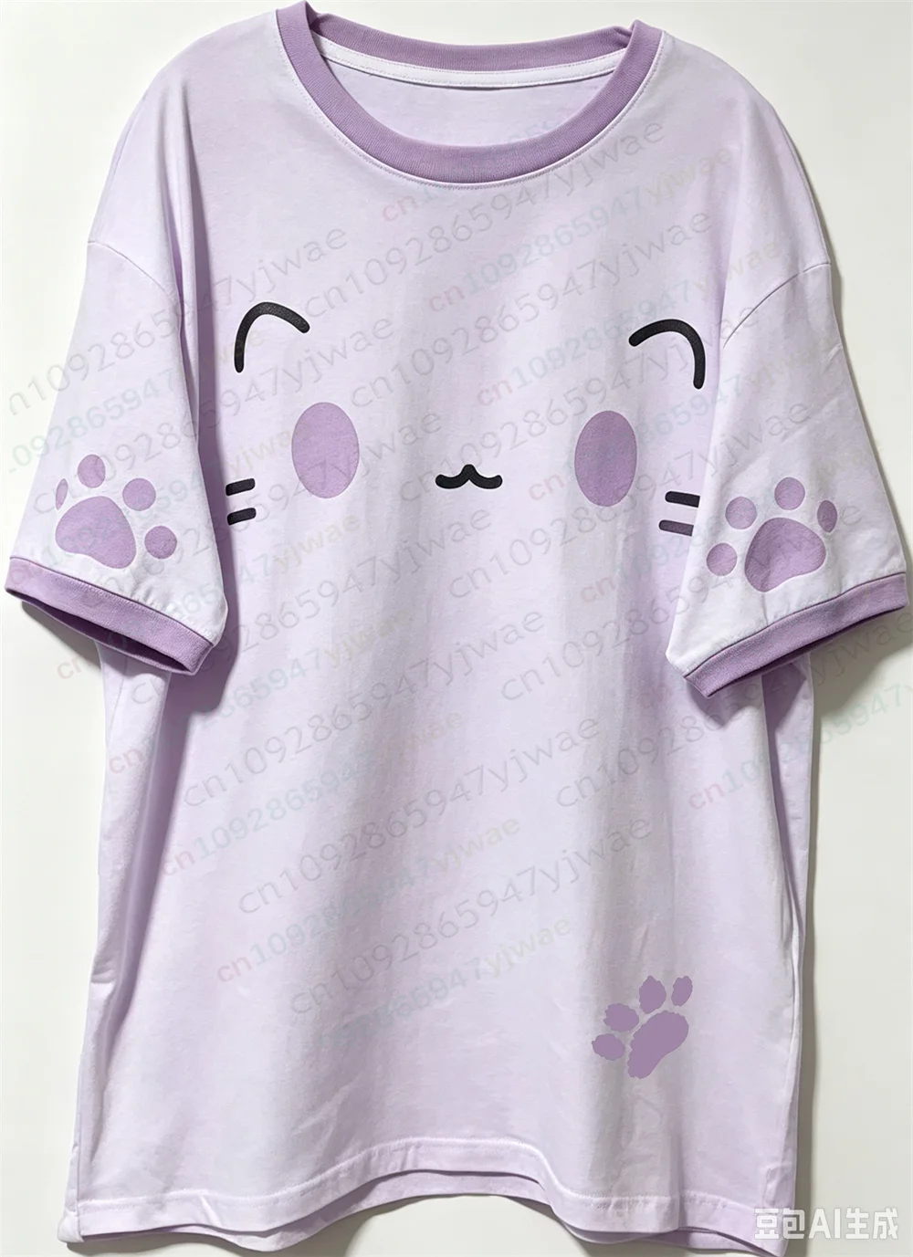 Japanische Kawaii Süße Katzenpfoten T-Shirts Damenmode Y2k Harajuku Niedlicher Cartoon-Druck Lose T-Shirts Tops Sommer Damen T-Shirt – Detail 6