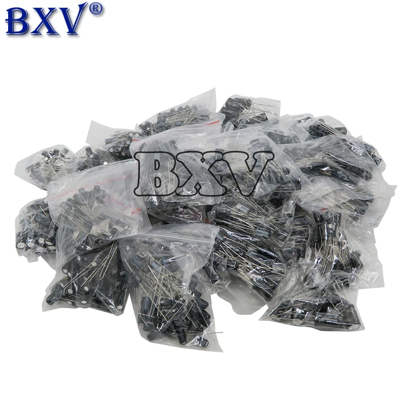 900PCS/LOT 30 Values Kit 0.1uF-1000uF Electrolytic Capacitors Assorted Set Pack Kit Capacitor 10V 16V 25V 50V Mix Capacitor