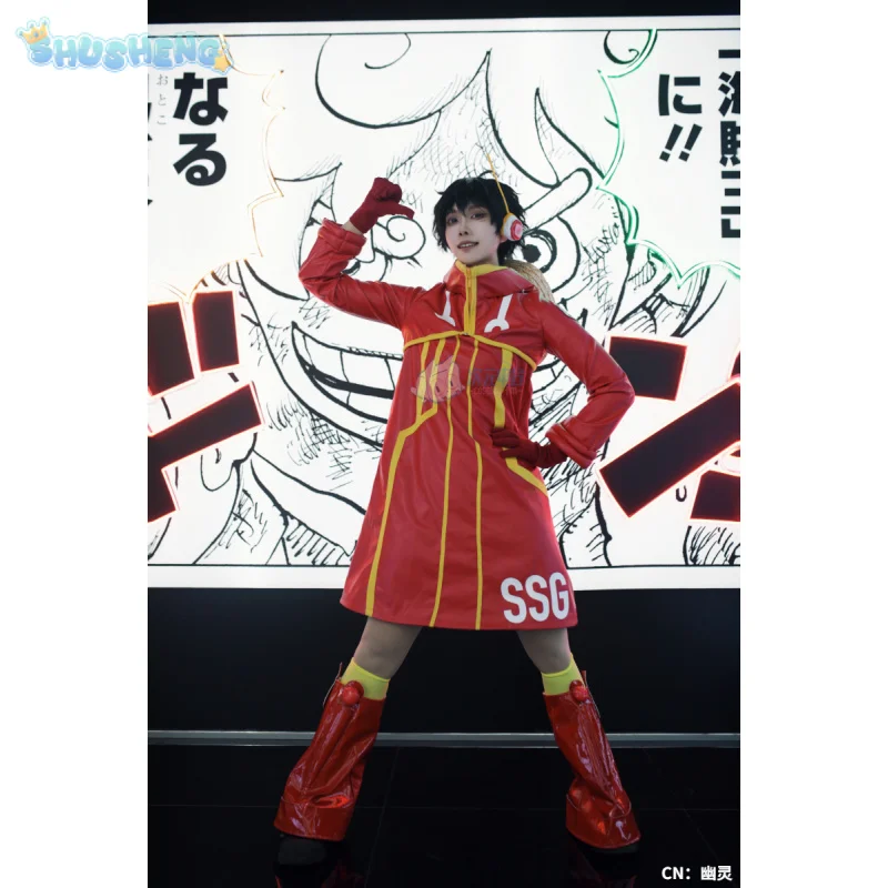 القرد D كوس لوفي Egghead تأثيري حلي أنيمي OP معطف جلد أحمر تنورة قبعة غطاء الحذاء حفلة الهالوين لطيف امرأة رجل موحدة #2