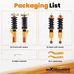 MAXPEEDINGRODS 4pcs Coilovers Coils Kit for Mitsubishi Lancer CY2A 2008-2015  For Mitsubishi Outlancer Sport(GA) 2011-2020