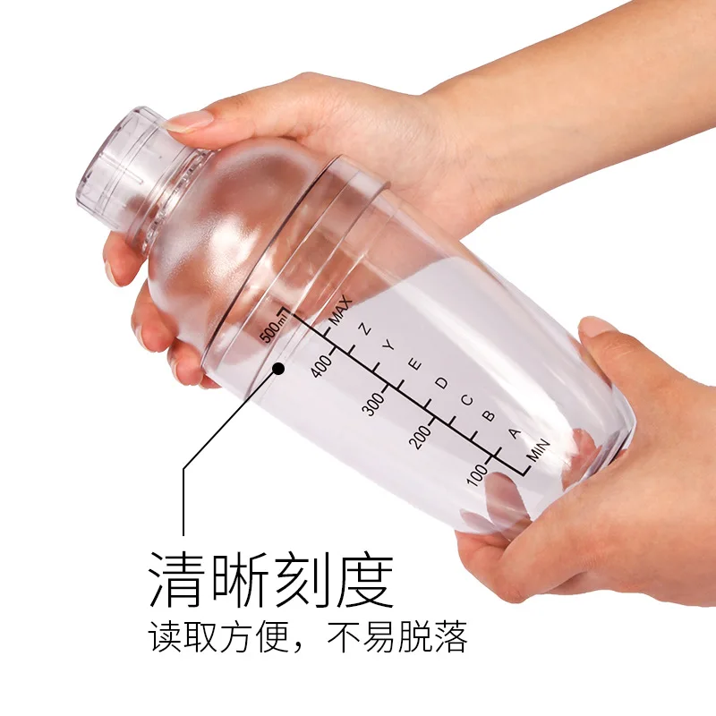 300/500ml Cocktail Shaker Bottle Wine Mixer Drink Tumbler Mixer Jigger with Scale Strainer Top Jars Professional Bar Tools