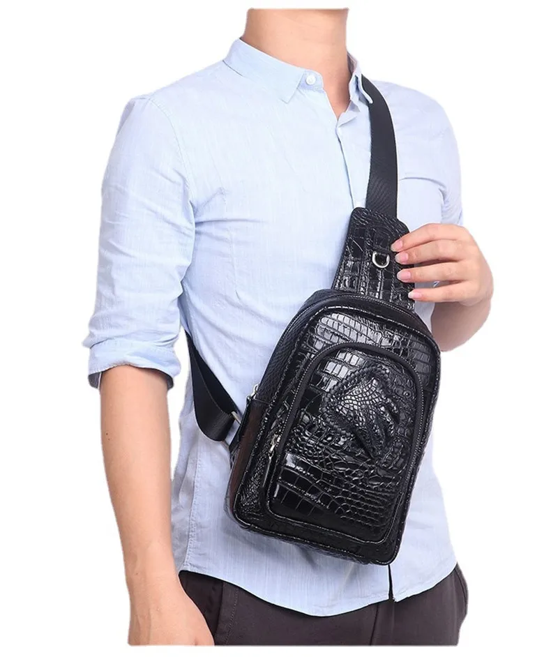 XMESSUN New Trendy Soft Leather Chest Bags,Fashion Designer Female and Men Crocodile Pattern Casual Crossbody Bag A351 ins