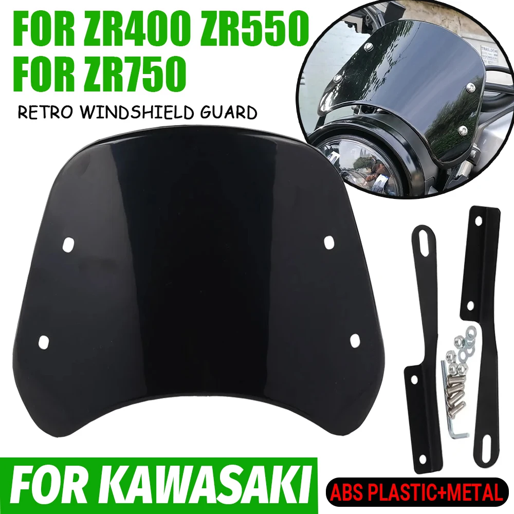 For Kawasaki ZR400 ZR550 ZR750 Zephyr X ZRX-II ZR 400 550 750 Accessories Retro Windscreen Windshield Wind Screen Deflector