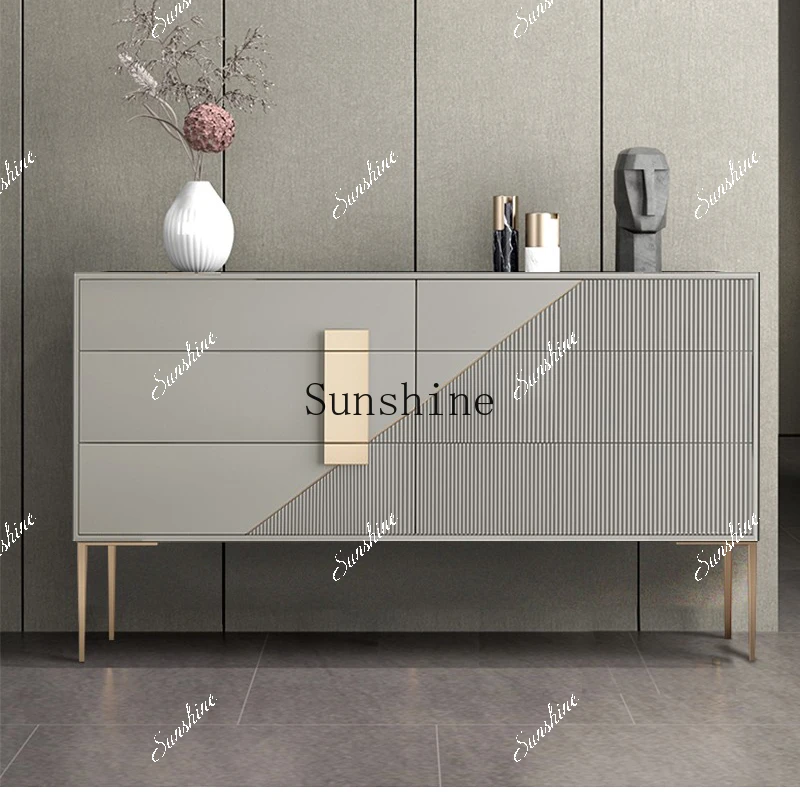 

Italian light luxury living room six buckets/bedroom three buckets/solid wood partition storage drawer cabinet FT