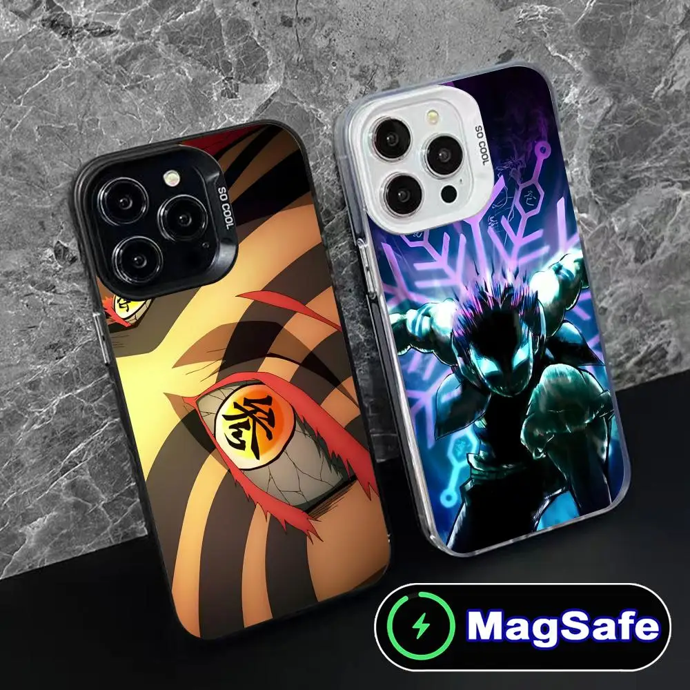 

Чехол для мобильного телефона Demon Slayer Akaza для iPhone 16, 15, 14, 13, 12, 11 Pro Max Plus, полупрозрачный цветной защитный смартфон MagSafe