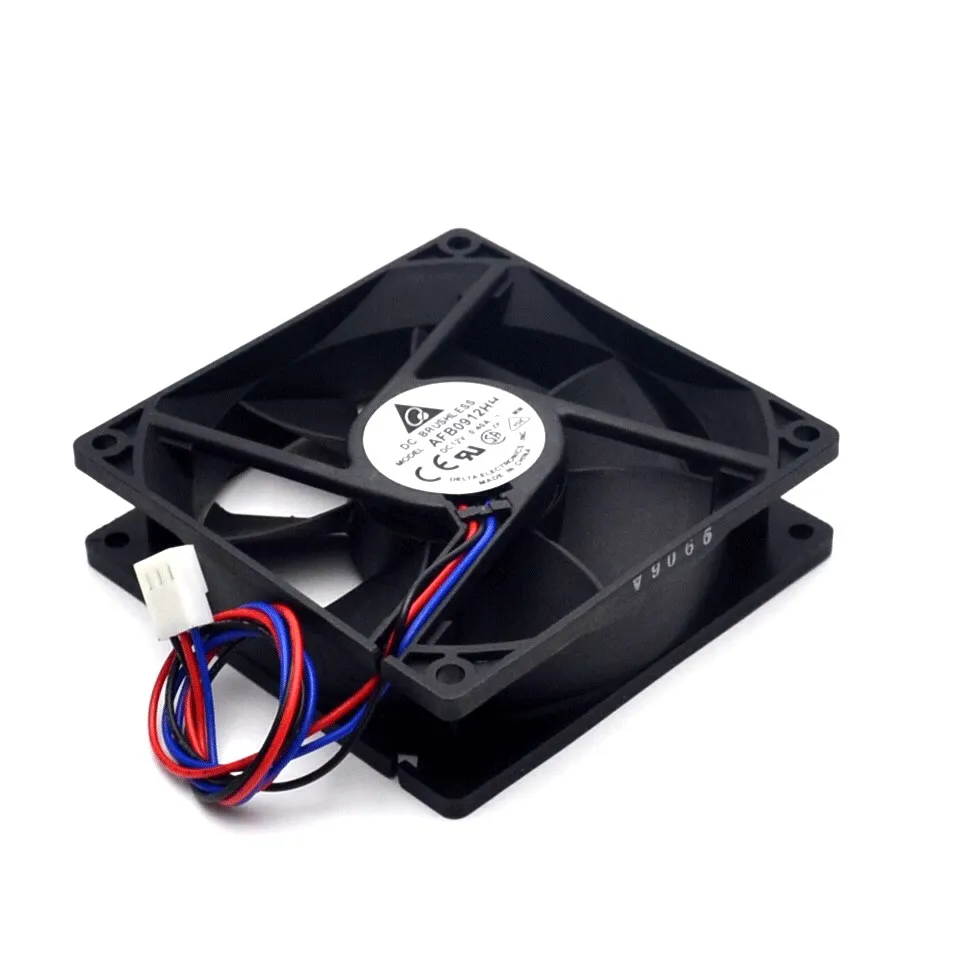 1Pcs  AFB0912HH DC 12V 0.40A 92X92X25mm 92mm 3-wire 3-pin Connector Cooling Fan For Delta