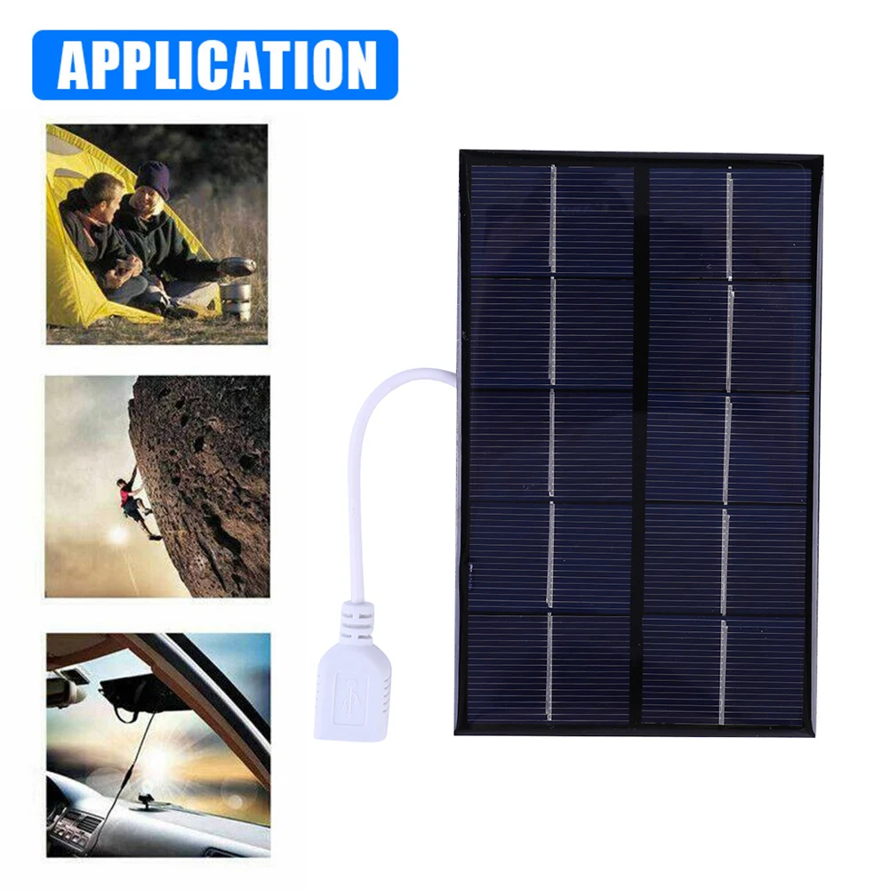 5W 5V Solar Charging Panel Polysilicon USB Solar Panel Charger for 3-5V Battery/Phone Charging for Outdoor Camping