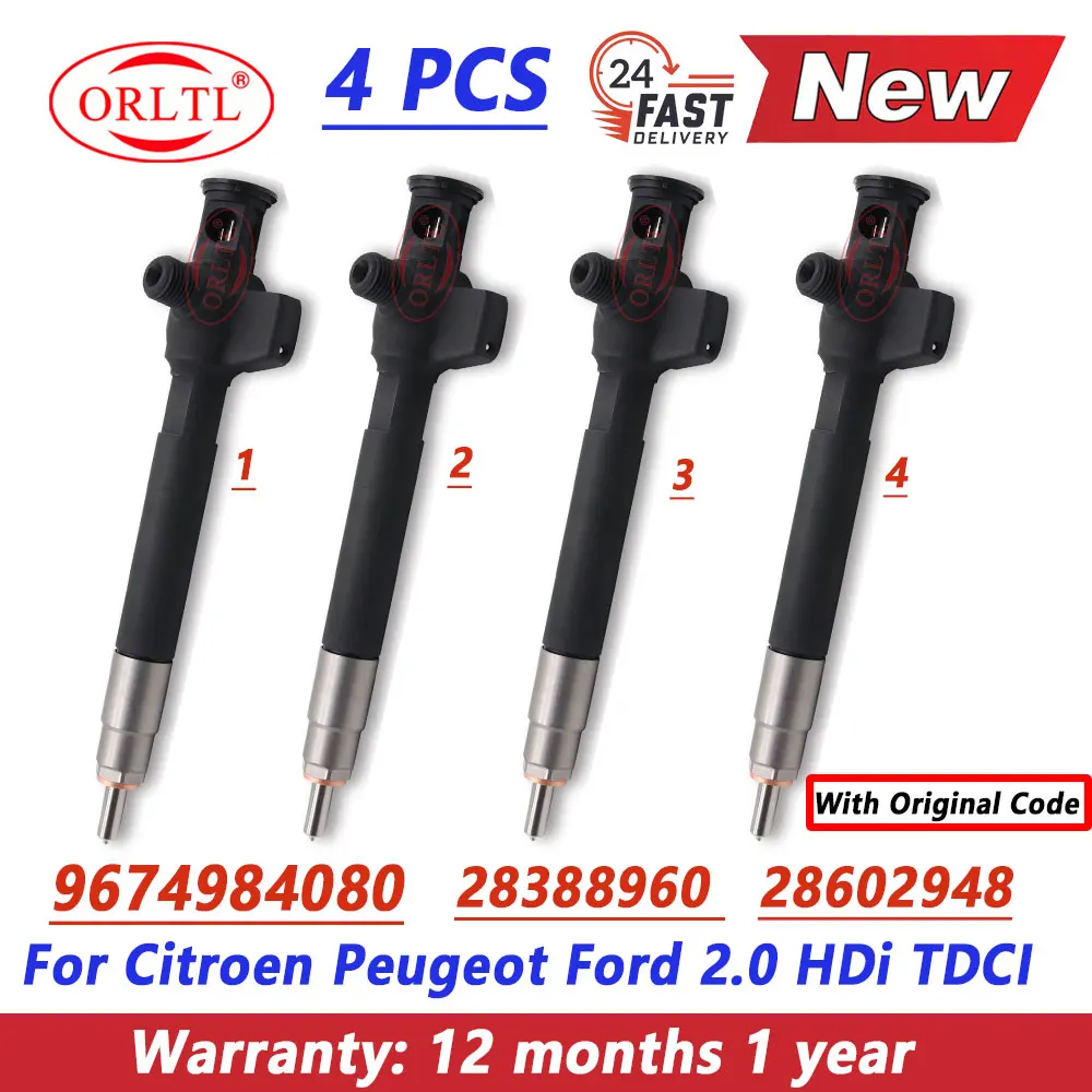 

4 шт. 28602948 DS7Q-9F593-BB новая дизельная форсунка 28388960 9674984080 для Citroen Peugeot Ford 2.0 HDi TDCI