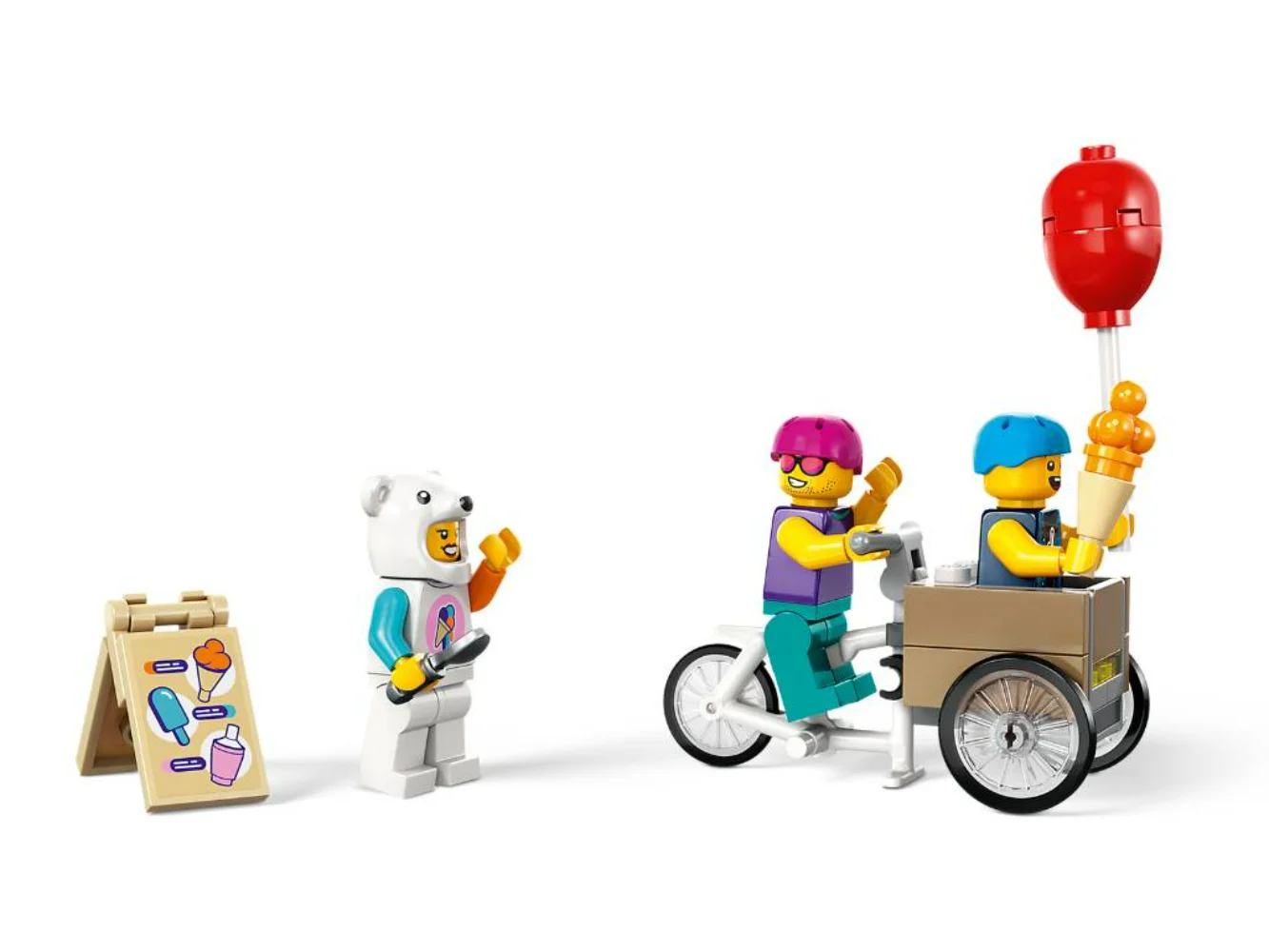 LEGO 60363 City Ice Cream Parlour Toy Shop for Children Set of 3 Mini Figures with Fun Accessories a Cargo Wheel Birthday Gift