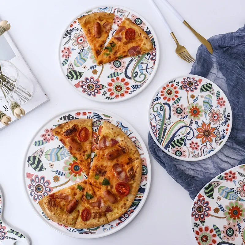 Butterfly Love Flower series simple creative ceramic tableware bread board breakfast pizza plate cold plate fruit tray
