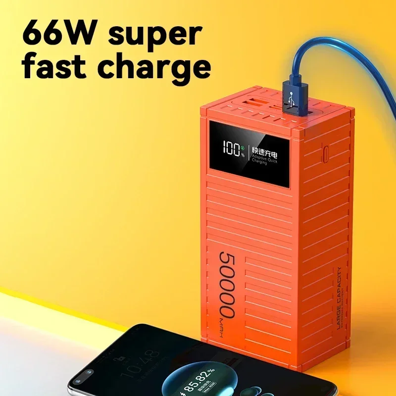 Banco de Energia Móvel Portátil, Recipiente Super Rápido Carregamento, Estilo de Revestimento, Carregamento Tesouro, 6 Interface, 66W, 100000mAh