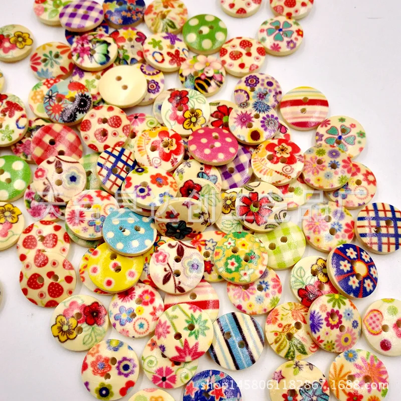 Fabrikant groothandel 15 mm kleur gemengde knoppen, Europese en Amerikaanse rasterknoppen DIY kledingaccessoires decoratieve knoppen