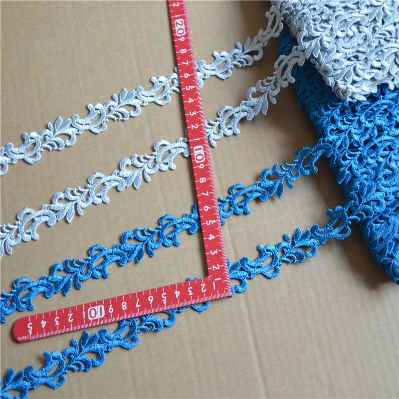 15Yards 2cm Width Shiny Blue Grey Hollow Flower Venise Diy Venice Lace Clothing Accessories Of Various Garment,Bra.Skirt