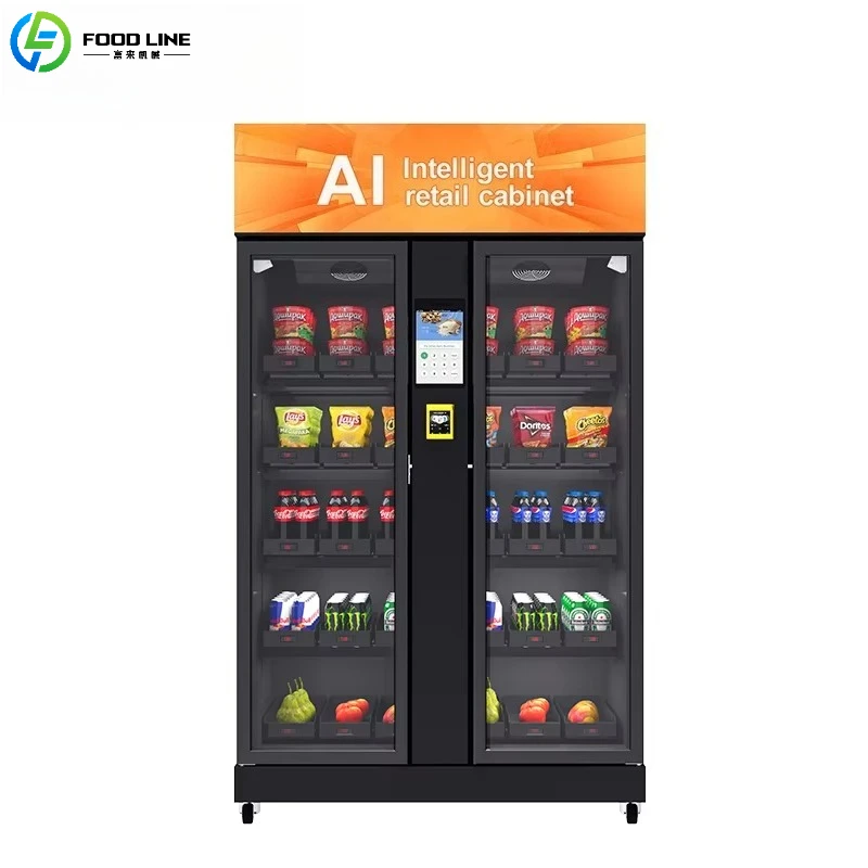 Customized AI Camera Intelligent Cooling Fridge Refrigerated Vending Machine Snacks Drinks Unattended Retail Freezer