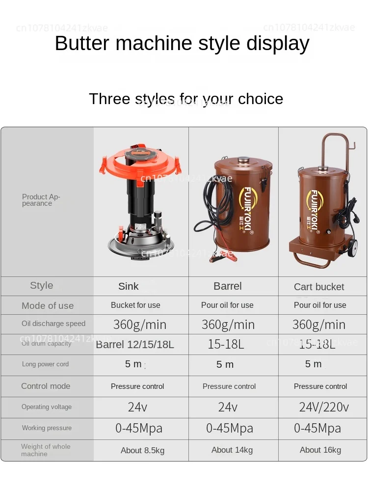 24V 880W Electric Grease Machine Automatic Grease Gun High Pressure Oiling Machine Sinking Type Oiling Machine