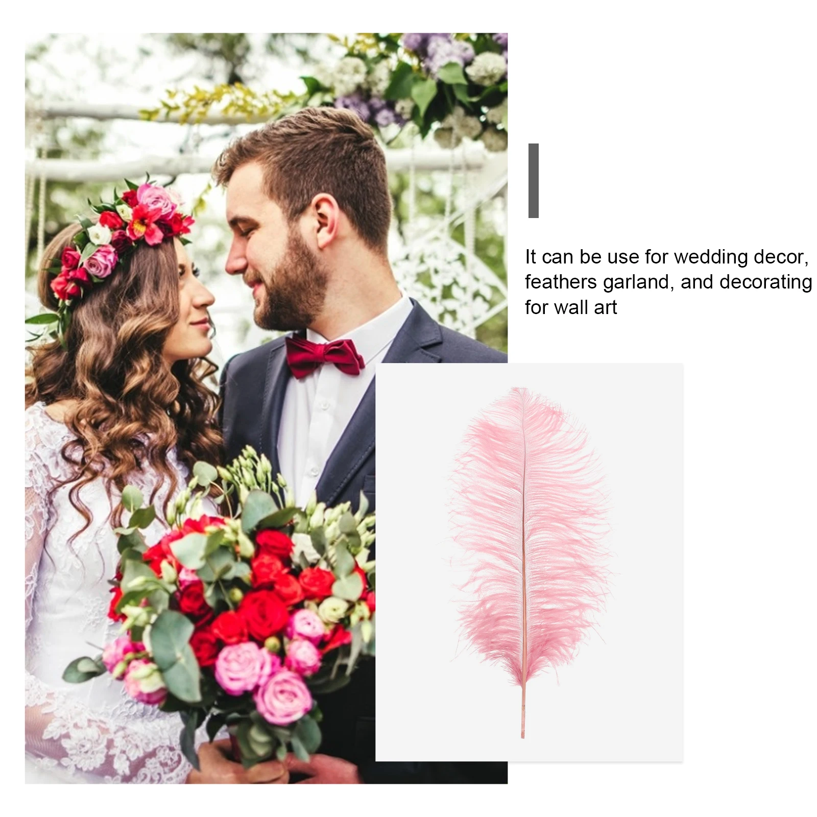 

2 pcs Decoration for Wedding Party Romantic Photo Prop Garland Wall Art Home Decor Light Durable Long Lasting Bridal