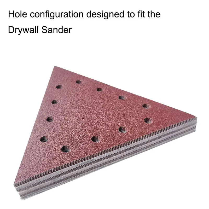 AB06 60Pieces Of 11-1/4In Hook And Loop Triangle Sandpaper For Drywall Sander - 10 Pieces Each 60 80 100 120 150 240