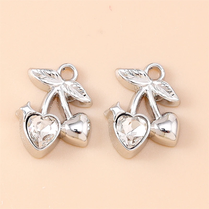 5 Stück 10x12mm Niedliche Mini-Kristall-Frucht-Kirschanhänger für die Herstellung von Halsketten, Ohrringen, Armbändern, DIY-Bastelarbeiten, Schmuckzubehör – Detail 9