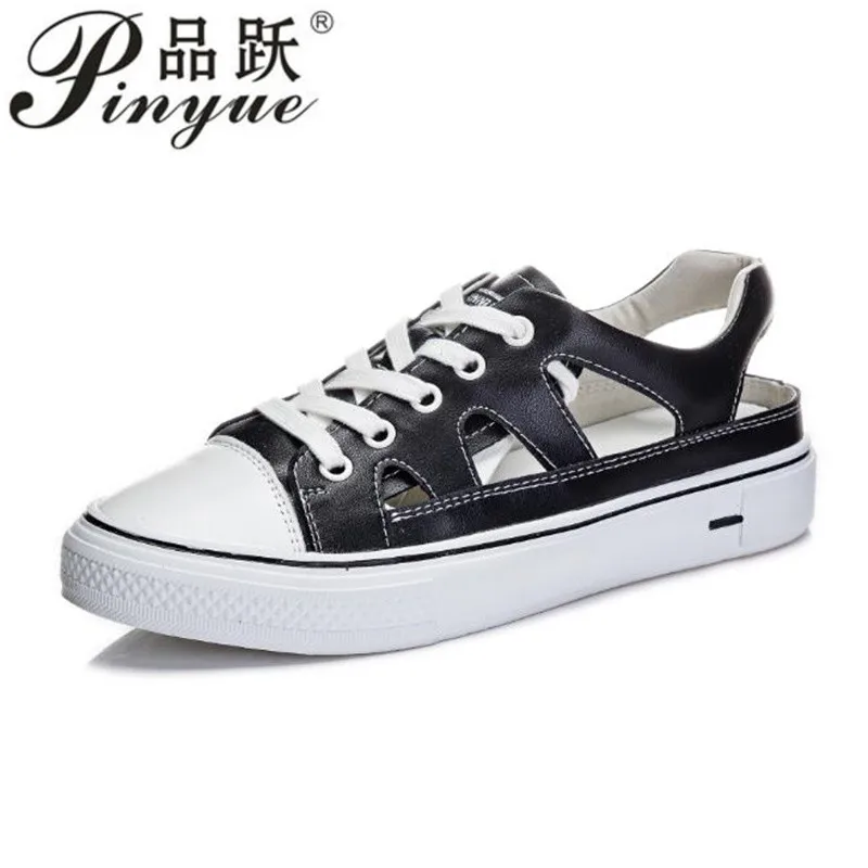 

Genuine Leather New Leather Women's White Casual Woman Vulcanize Sneakers Breathable Sport Walking Running Platform Flats Shoes