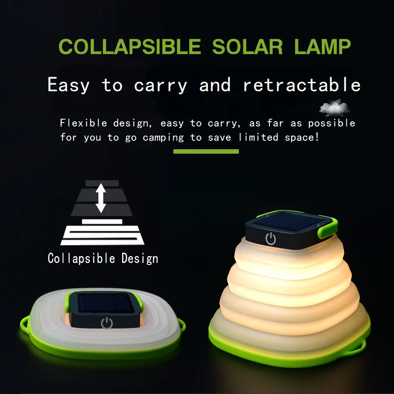 

Solar Camping Lantern LED Lights Portable USB Rechargeable Foldable Bubble Emergency Lamp for Outdoor Climbing