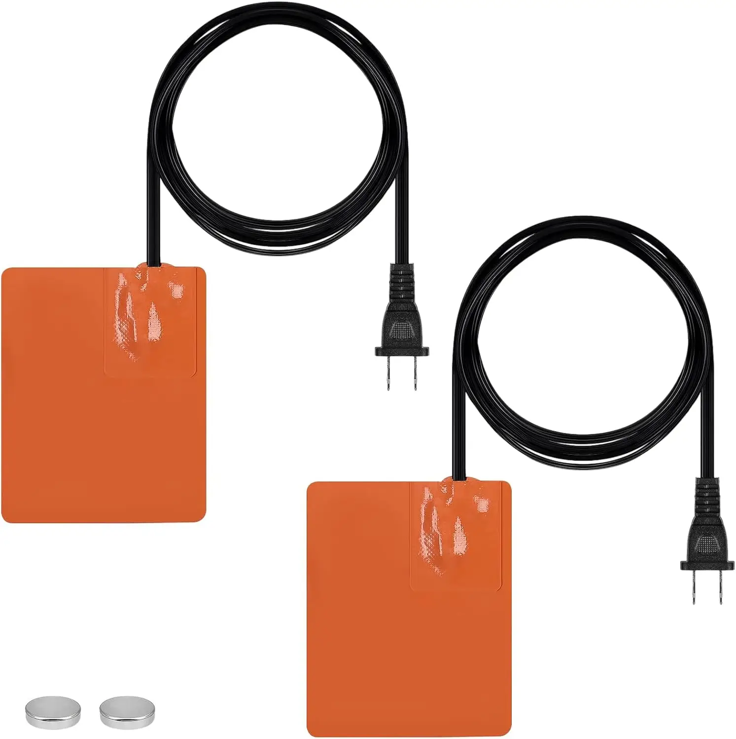 سخان زيت المحرك السيليكون 4x5 بوصة، 194 ° F واقي حراري، سلك 68 بوصة، ذاتي اللصق، 120 فولت 150 وات، قطعتان