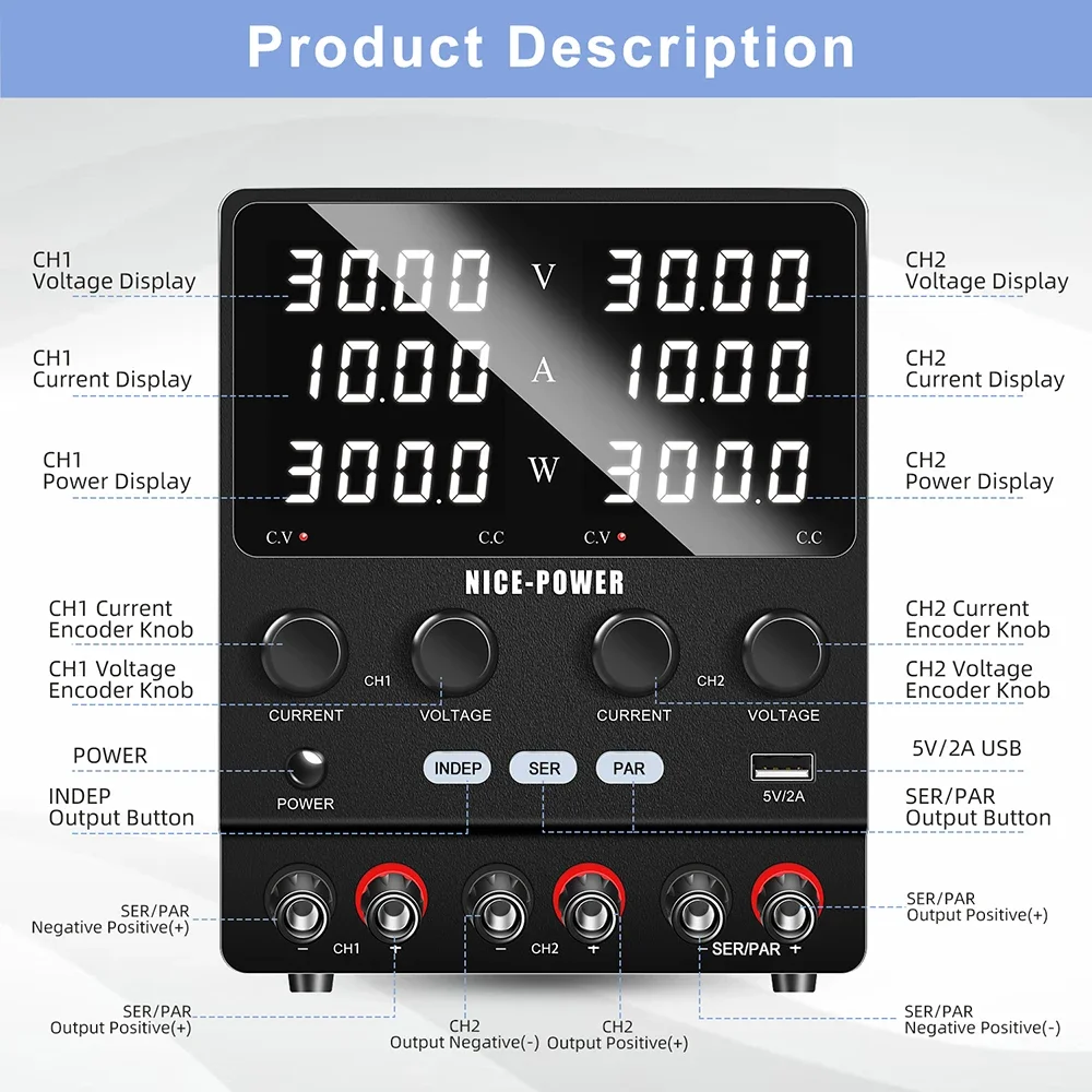 Power SPS605-2KD 60V 120V 5A 10A 300W 600W Dual Output Adjustable Switching DC Power Supply Industrial Maintenance Life Po4