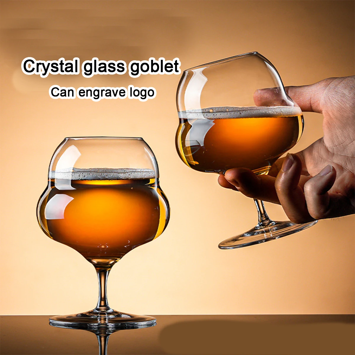Wine Beer Logo - (Can Engrave Logo) 350/500ML Household Crystal