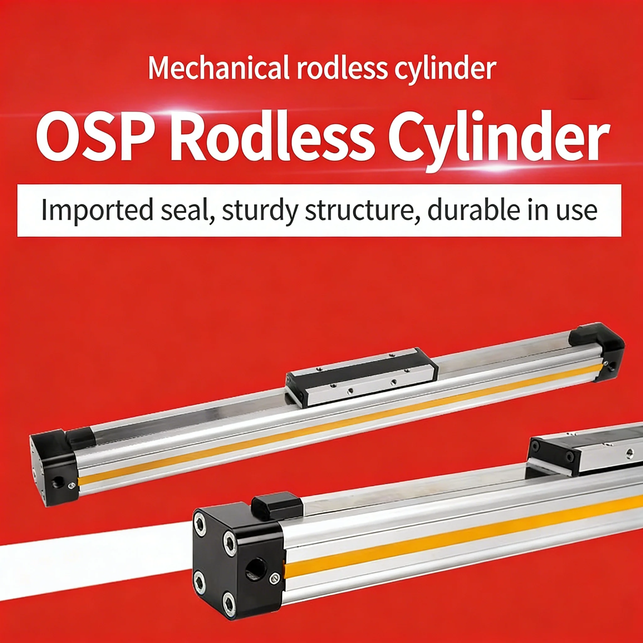 Rodless Cylinder OSPP16/25/32-STLMechanical with Guide Rail Long Stroke Screen Printing OSPP25/32/40-300-500-900-2500