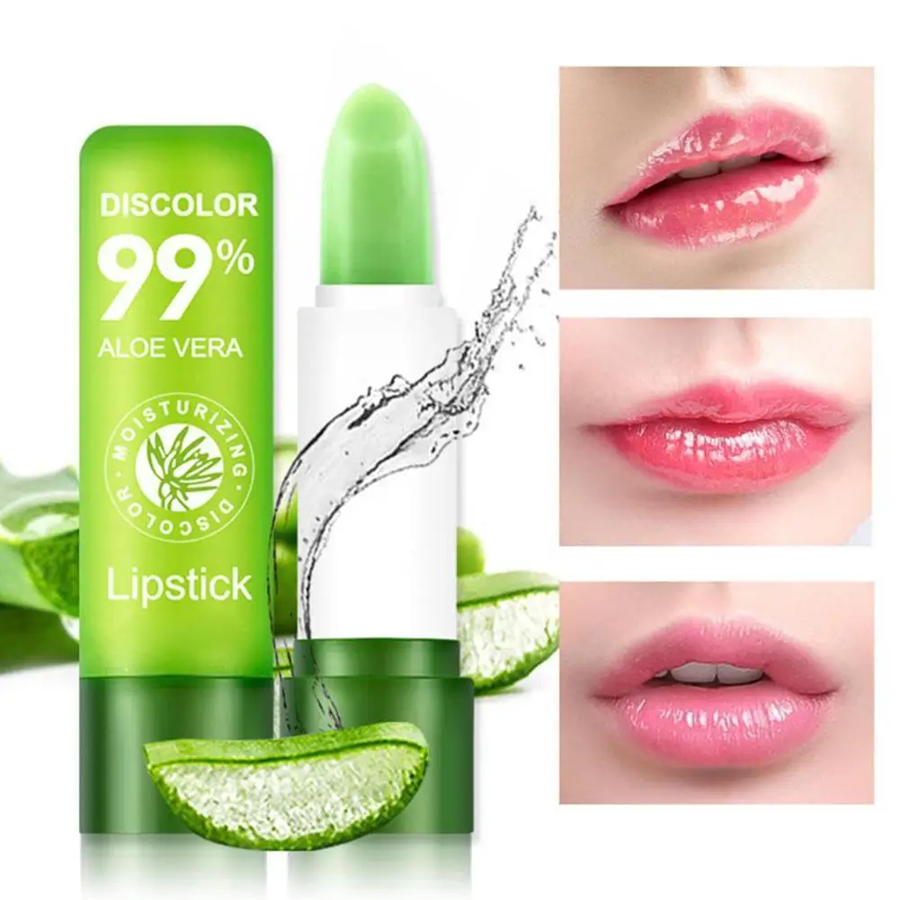 1 pz impermeabile cambia colore rossetto lunga durata non facile da sbiadire Aloe Vera rossetto idratante colore balsamo per le labbra nutriente