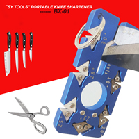 Portable 7-Angle Adjustable Knife Sharpener, 15-30°, Ceramic & Tungsten Steel, Aluminum Alloy, for Kitchen & Outdoor Knives