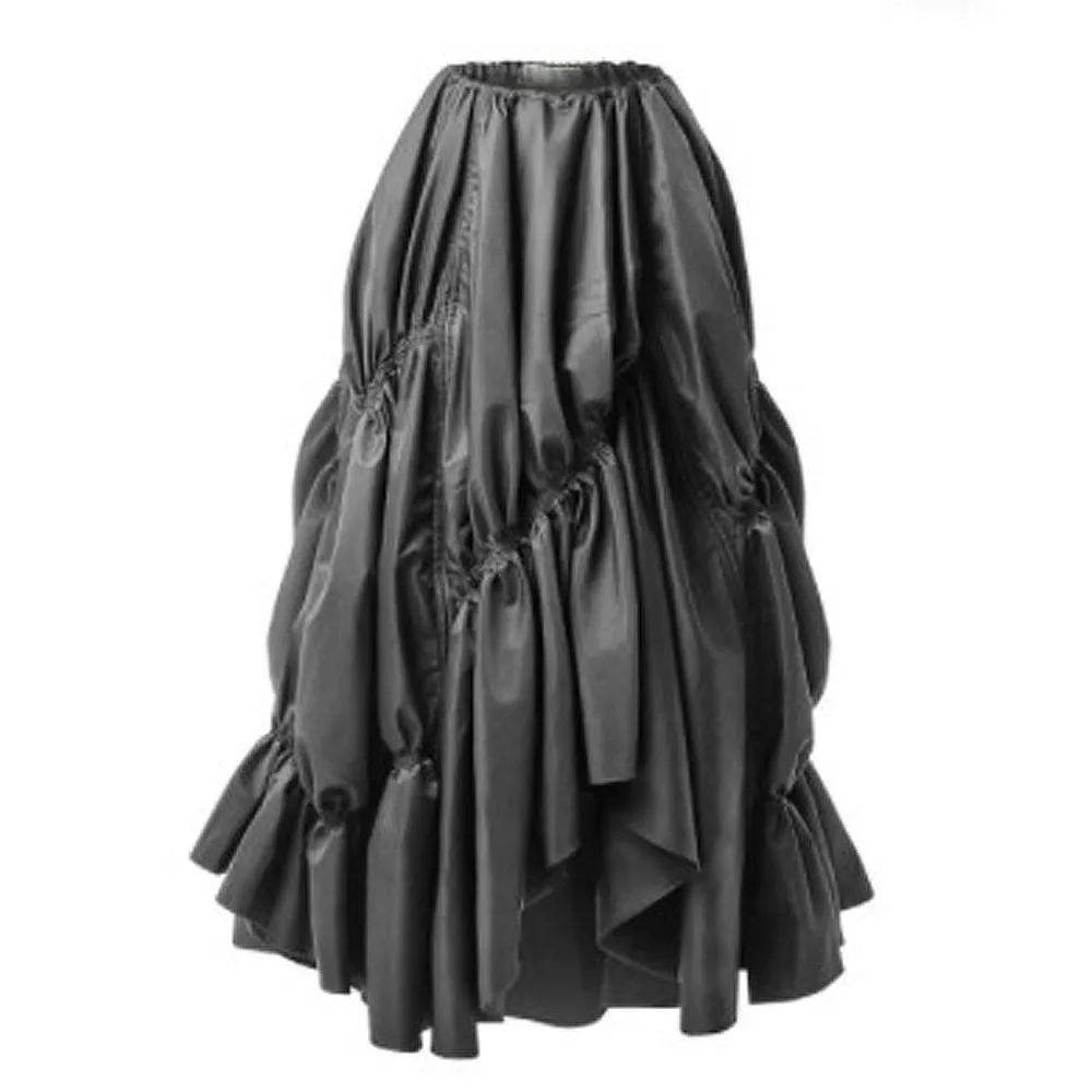 

Black Female Maxi Skirt A Line Draped High Low Eye Catching Eye Catching Party Skirt Saias