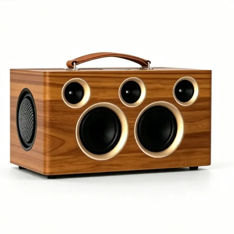 For Wooden Bluetooth Speaker with Subbass and Wood Grain Finish High Quality Home Audio System 5.1 Channel Surround Sound