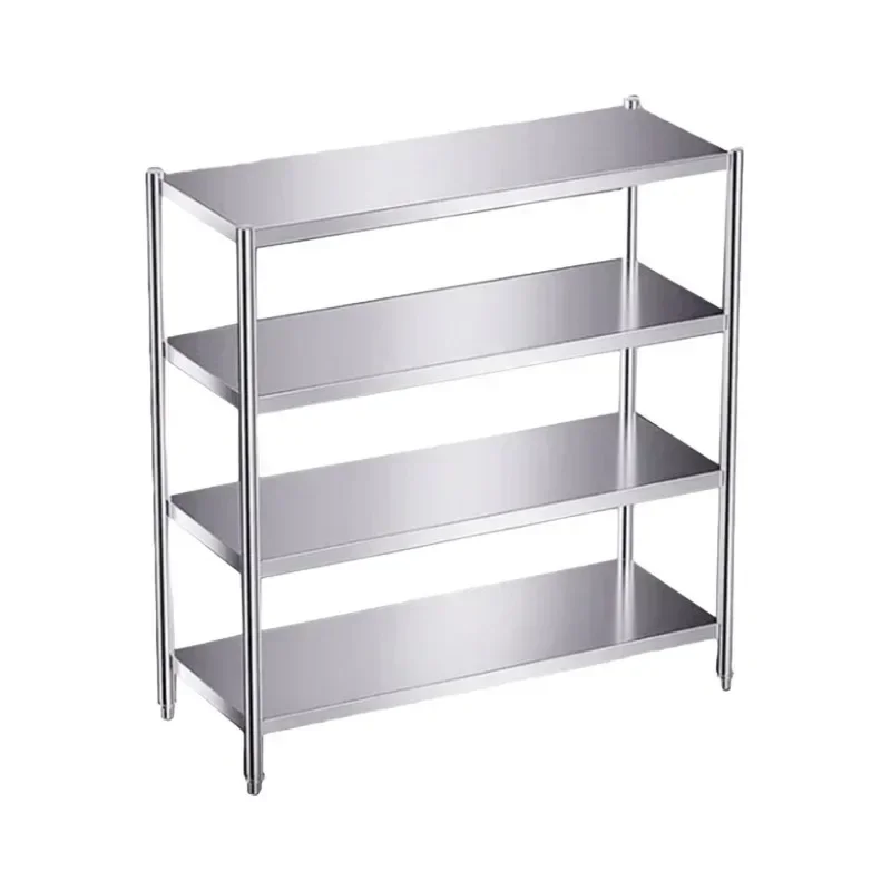Stainless steel kitchen rack multi-layer shelf storage rack floor-to-ceiling storage shelf multi-functional shelf four layers
